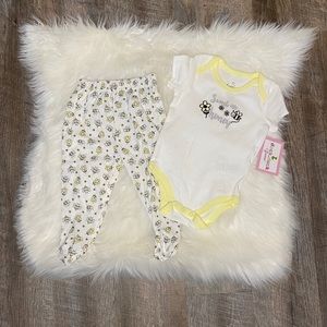 Duck Duck Goose Two Piece Footie Onesie Set, NWT
